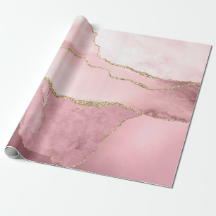 Blush en Goud Agaat Cadeaupapier