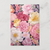 Blush en Goud Bloemen Bruiloft Gast Details Informatiekaartje (Achterkant)