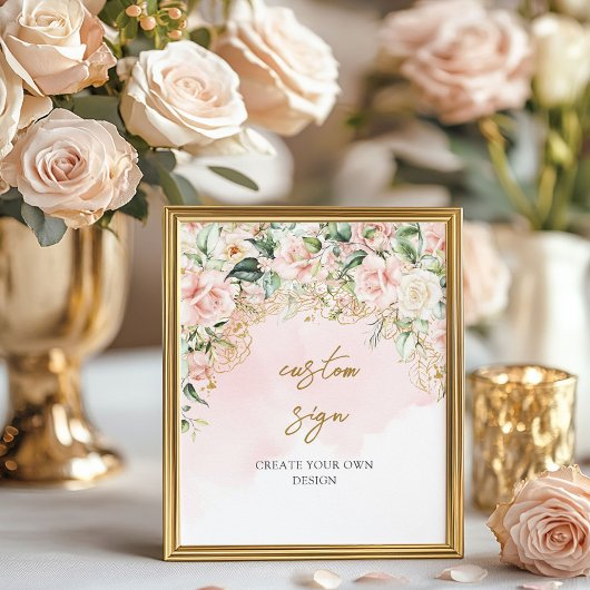 Blush en goud Custom creëer uw eigen teken Poster