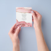 Blush en Gouden Agaten Bruiloft Flyer (Hand)