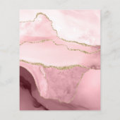 Blush en Gouden Agaten Bruiloft Flyer (Achterkant)
