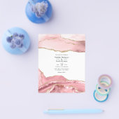 Blush en Gouden Agaten Bruiloft Flyer (Enkel)