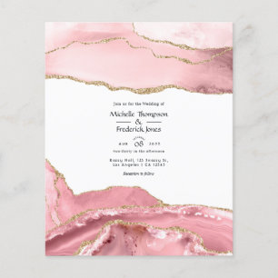 Blush en Gouden Agaten Bruiloft Flyer