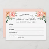 Blush en gouden bloemen advies en wensen bedankkaart (Voorkant / Achterkant)