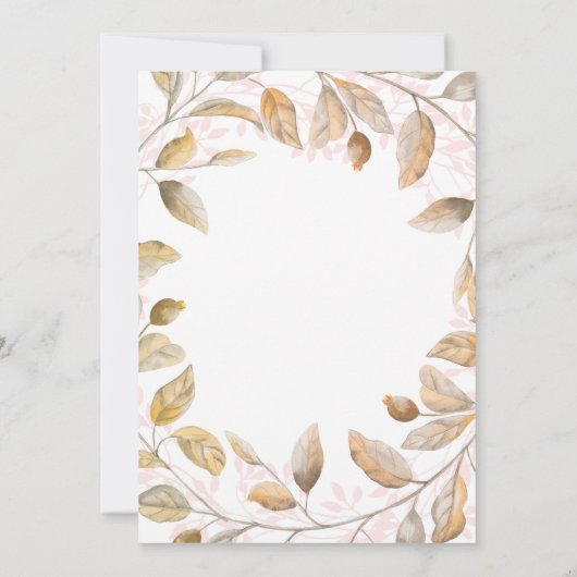 Blush en Gouden Bloemen Waterverf Boho Afstuderen Kaart (Achterkant)