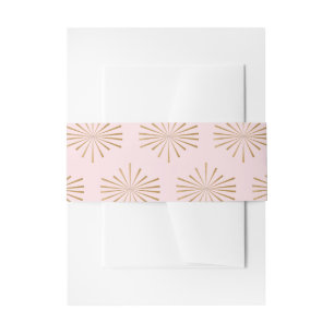 Blush en Gouden Buikband Uitnodigingen Wikkel