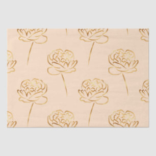 Blush en gouden faux folie pioenrozen tissuepapier