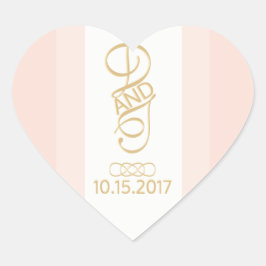 Blush en gouden hart Stickers