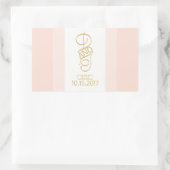 Blush en gouden rechthoek Stickers (Tas)