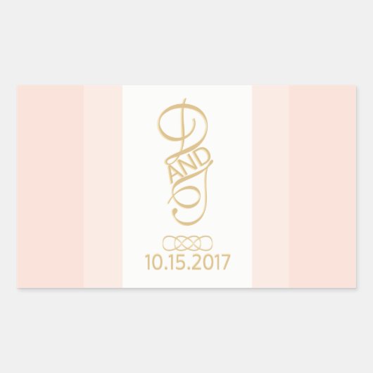Blush en gouden rechthoek Stickers (Voorkant)