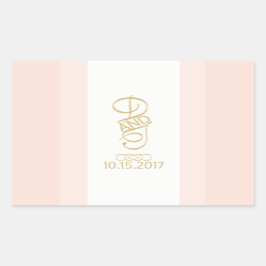 Blush en gouden rechthoek Stickers