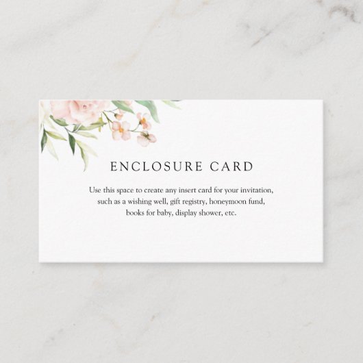 Blush en Greenery Enclosure Card Informatiekaartje (Voorkant)