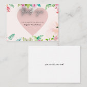 Blush en Greenery Vrijgezellenfeest Hartelijk dank Informatiekaartje (Voorkant / Achterkant)