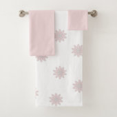 Blush en grijze bloemen bad handdoek (Insitu)