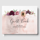 Blush en Marsala Bloemenbruiloft Gastenboek (Voorkant)