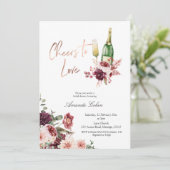 Blush en Marsala Cheers to Love Invitation Kaart (Staand voorkant)