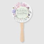 Blush en Mint Floral Geometric Wedding Favor Handwaaier (Voorkant)