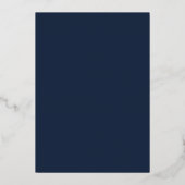 Blush en Navy Bloemen Lijst QR Code Huwelijk Folie Uitnodiging (Achterkant)