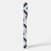 Blush en Navy Diamond Ikat Patroon Monogram Case-Mate iPhone Case (Achterkant / Rechts)