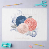 Blush en Navy Floral Ephemera Series Design 12 Tissuepapier (Craft)