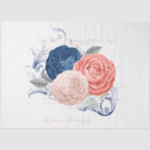 Blush en Navy Floral Ephemera Series Design 12