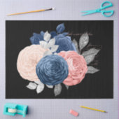 Blush en Navy Floral Ephemera Series Design 6 Tissuepapier (Craft)