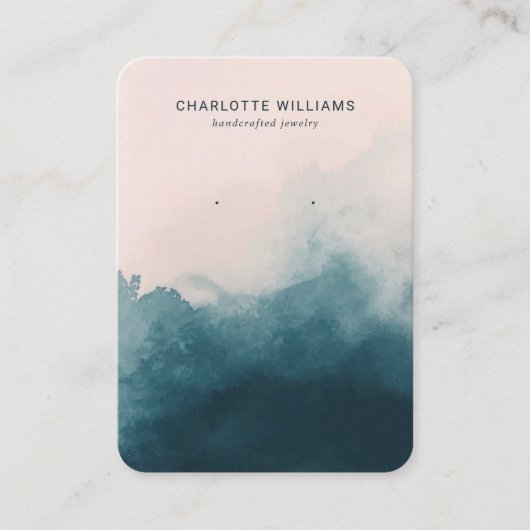 Blush en Navy Ombre Sieraden Display Kaart Visitekaartje (Voorkant)