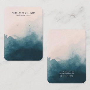 Blush en Navy Ombre Sieraden Display Kaart Visitekaartje