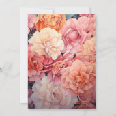 Blush en perzik bloemenbruiloft kaart (Achterkant)