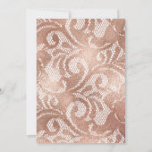 Blush en Roos Gold Verminderde Bruiloft Gast Lijst Aankondiging (Achterkant)