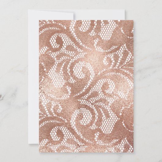 Blush en Roos Gold Verminderde Bruiloft Gast Lijst Aankondiging (Achterkant)