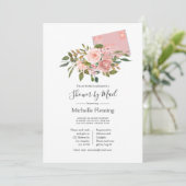 Blush en Roos Gouden Flora Baby of Vrijgezellenfee Kaart (Staand voorkant)