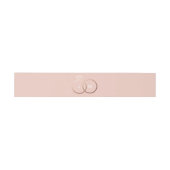 Blush en Roos gouden trouwring Monogram Uitnodigingen Wikkel (Vlak)