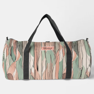 Blush en Sage Abstracte strepen Plunjezak