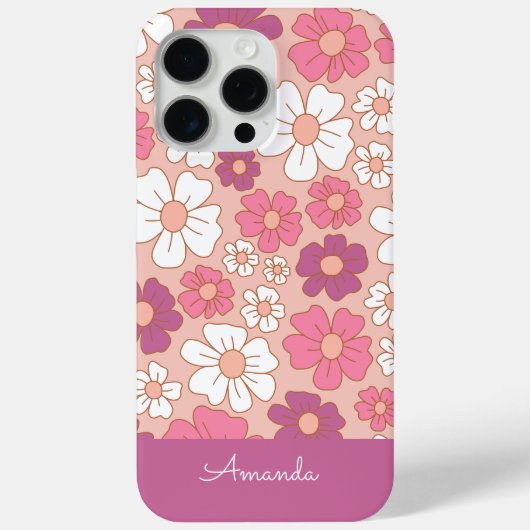 Blush en White Floral Hoesje-Mate iPhone Case (Achterkant)