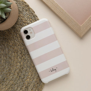 Blush en White Stripe persoonlijk iPhone 13 Hoesje