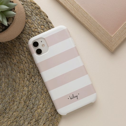 Blush en White Stripe persoonlijk Case-Mate iPhone Case