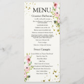 Blush en witte rozen met gouden spetters menu (Voorkant)