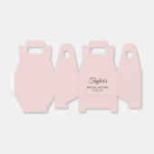 Blush en Zwarte Elegante Script Bruidsmeisjesfeest Bedankdoosjes (Uitgevouwen)