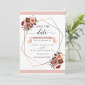 Blush et Floral Bourgogne, Enregistrer la carte Da (Debout devant)
