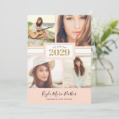 Blush et Gold | 4 Invitation à un diplôme de photo (Debout devant)
