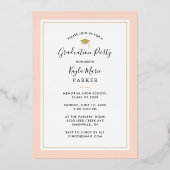 Blush et Gold Foil 4 Photo Graduation Invitation (Verso)