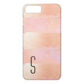 Blush et Gold Monogrammed iPhone 7 Plus Coque (Dos)