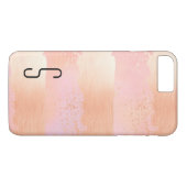 Blush et Gold Monogrammed iPhone 7 Plus Coque (Dos (Horizontal))