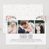 Blush et Gold | Photo de Merci Mariage floral (Devant / Derrière)