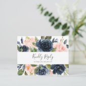 Blush et Navy | White Song Request carte postale R (Debout devant)
