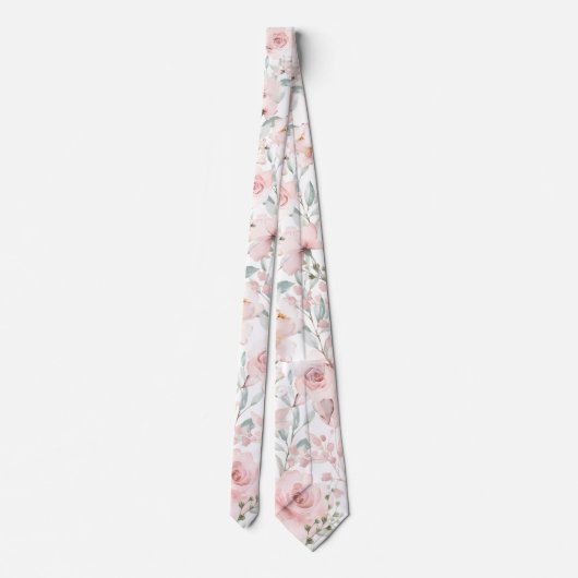 Blush Eucalyptus Garden Weddenschap Stropdas (Achterkant)