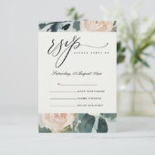 BLUSH EUCALYPTUS ROSE KRAFT GRAY MARIAGE RSVP (Debout devant)