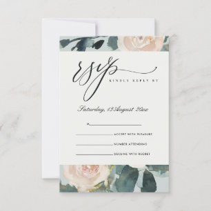 BLUSH EUCALYPTUS ROSE KRAFT GRAY MARIAGE RSVP