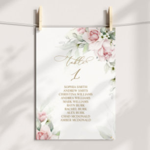Blush & Eucalyptus Tabel Nummer 1 Zitdiagram Kaart